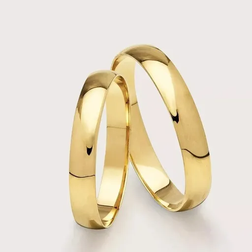 Aliança Ouro 18K Tradicional Lisa 4mm