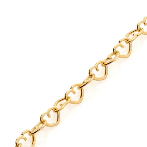 Corrente Malha Corações Ouro 18K